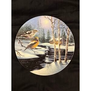 WL George Wings of Winter Collector Plate Birds DL Rusty Rust Country Farmhouse